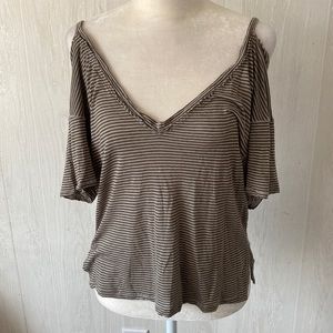 We The Free•Free People•Striped Top•Cold Shoulder•XS